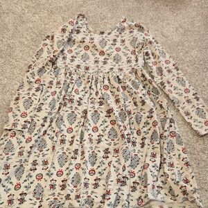 Disney Cream Long-Sleeve Dress with Red and Blue Character Print